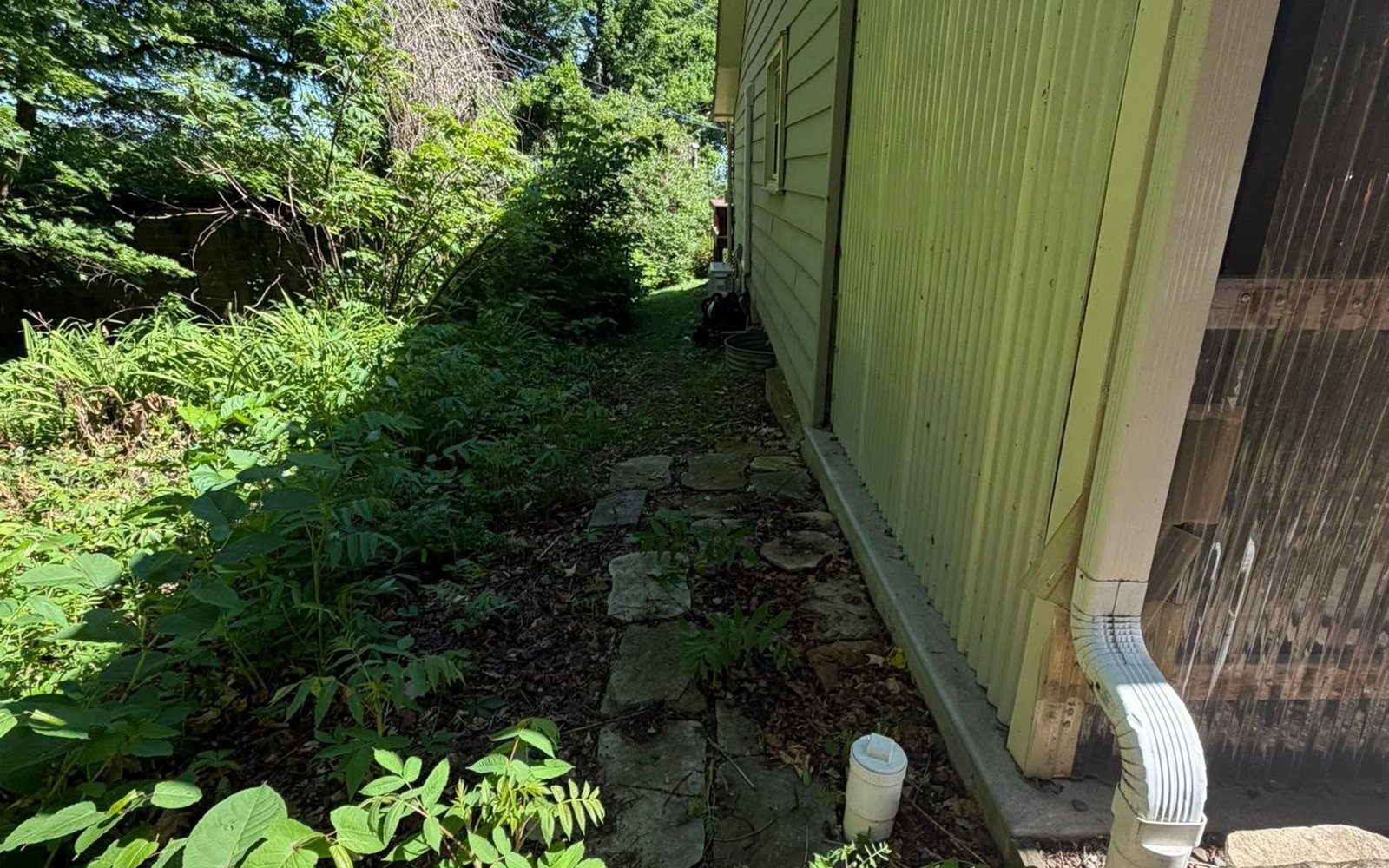 Walkway area before landscaping restoration
