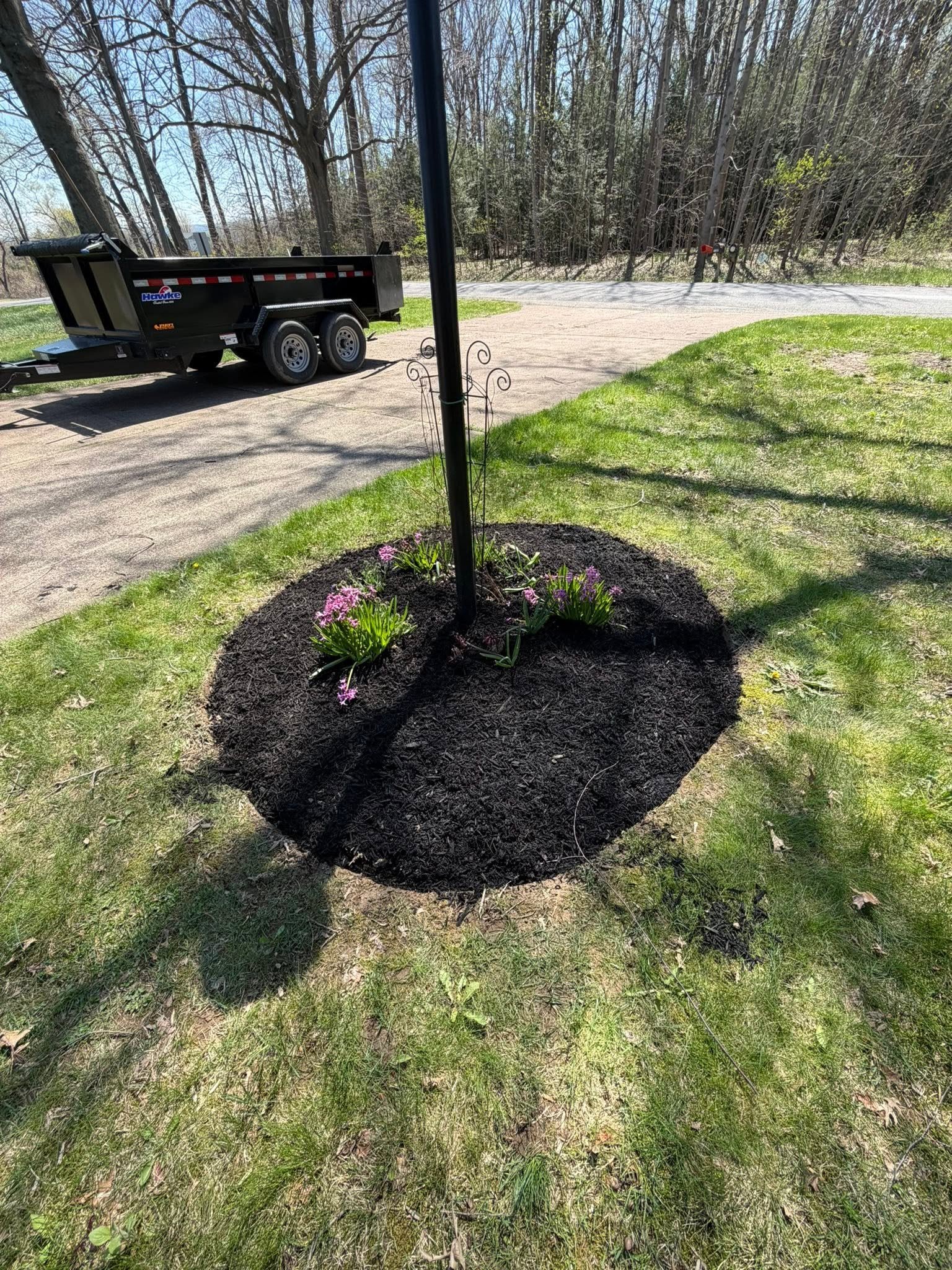 Finished mulch installation project
