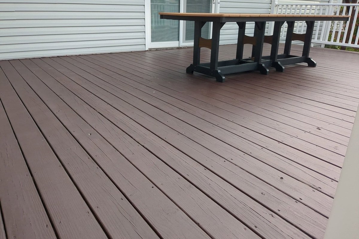 Completed painted deck surface